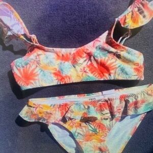 Tropical Print Kids Swim Set